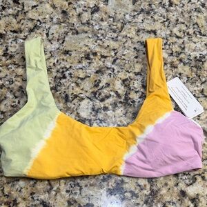 L*Space Colorful Bikini Top in Yellow, Pink, and Green